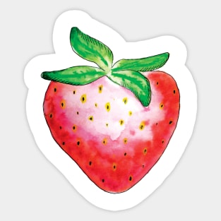 Red watercolor strawberry Sticker